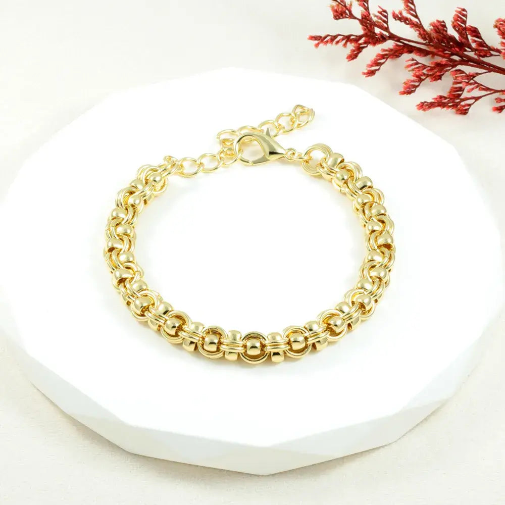 Pulsera dorada eslabón bold