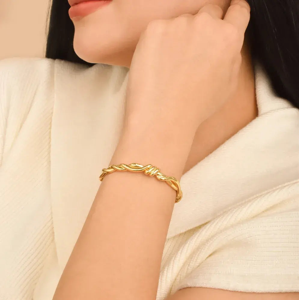 Brazalete Doble Trenza con Nudo Central