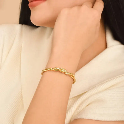 Brazalete Doble Trenza con Nudo Central