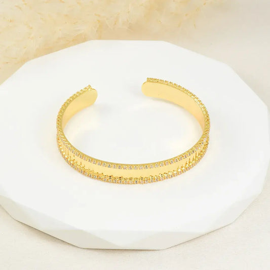 Brazalete Rígido Doble Línea de circón