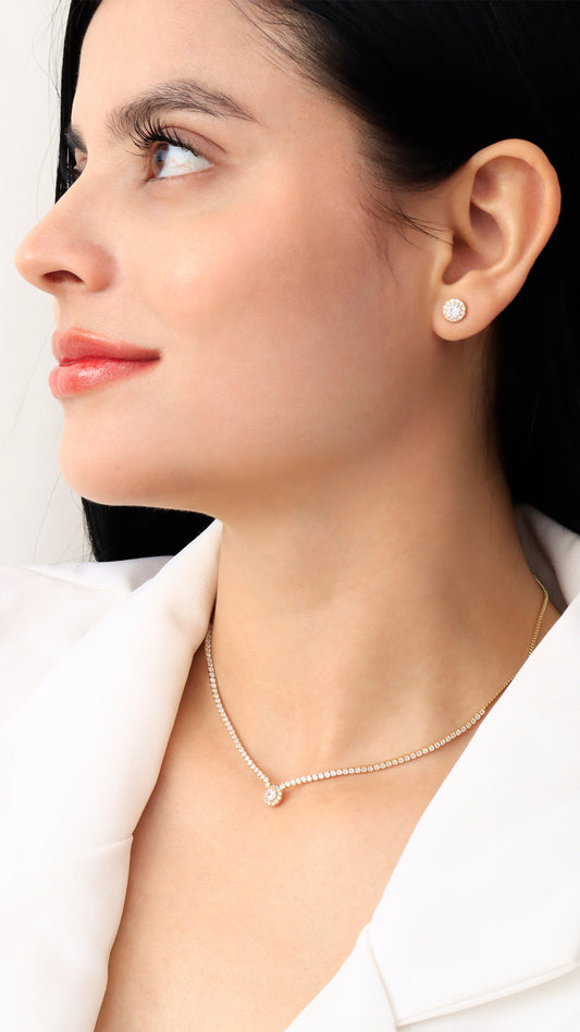 Juego dorado con microcircones brillantes