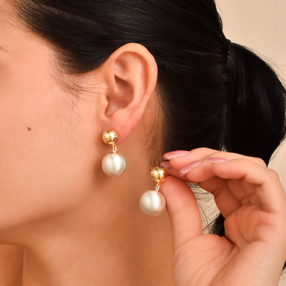 Arete Topo Colgante con Esfera Dos Tonos