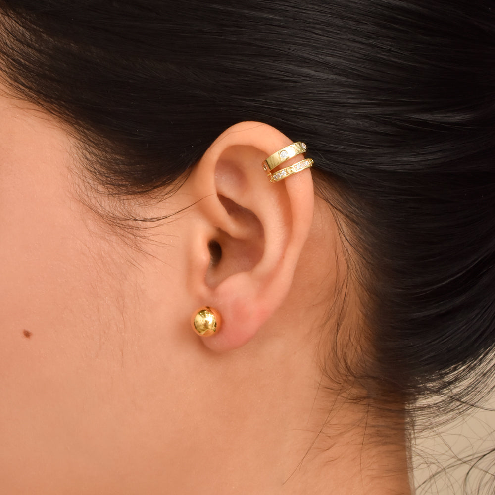 Earcuff doble banda con circones