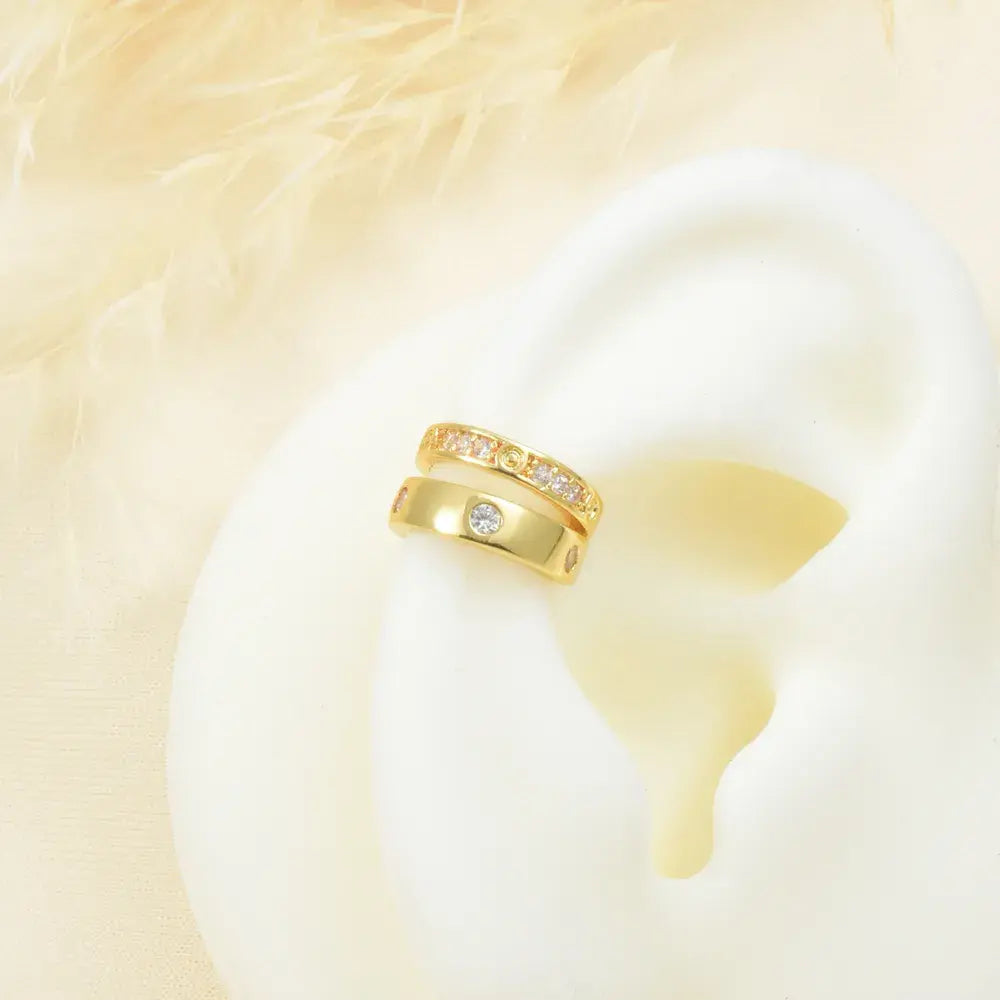 Earcuff doble banda con circones