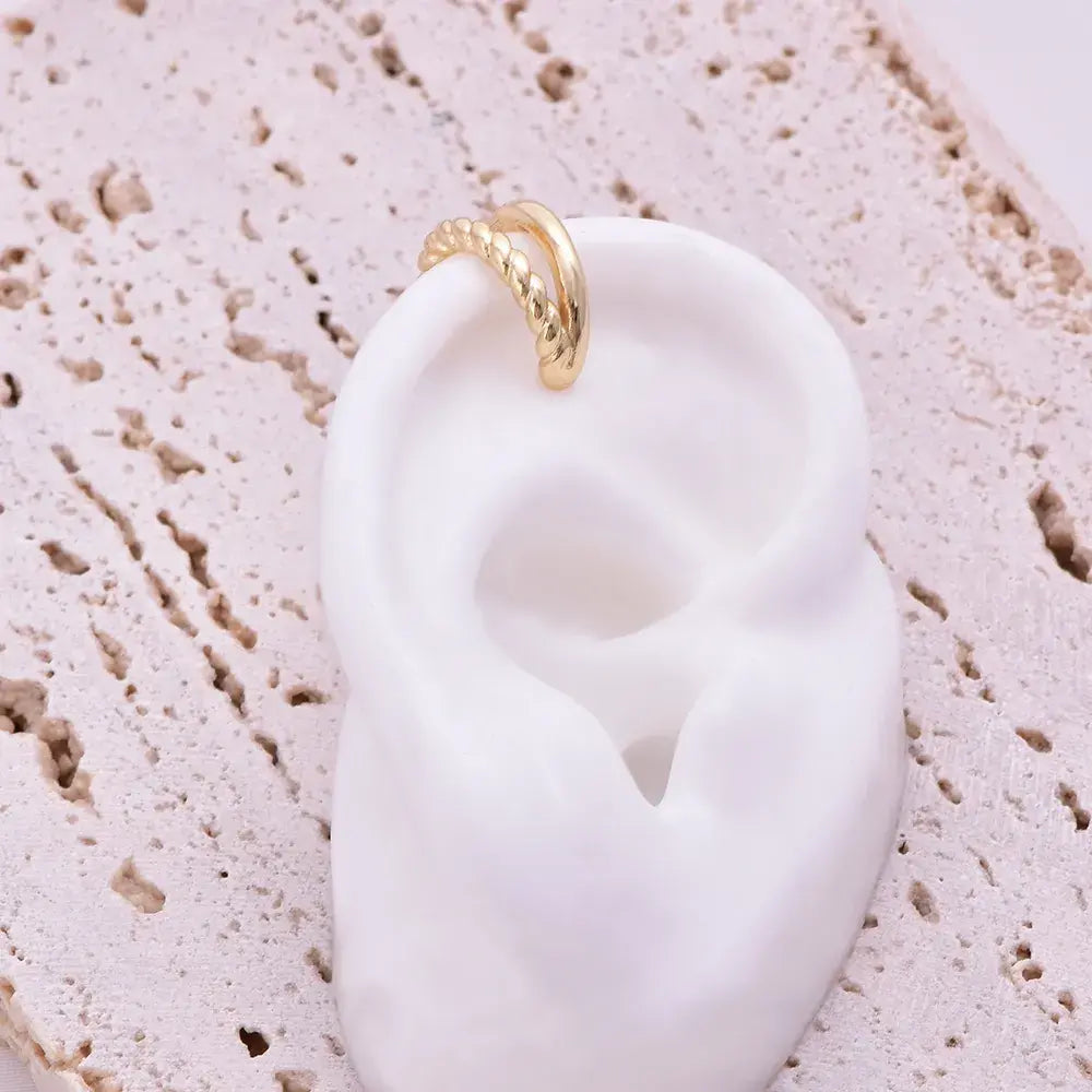 Earcuff doble con detalle trenzado