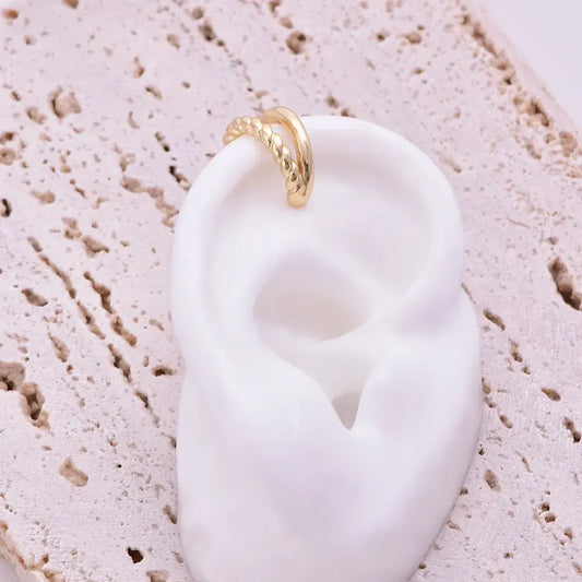 Earcuff doble con detalle trenzado