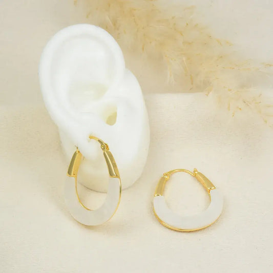 Aretes aro blanco