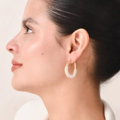 Aretes aro blanco