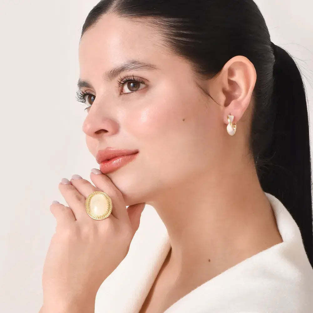 Anillo Maxi con Perla Blanca Nácar