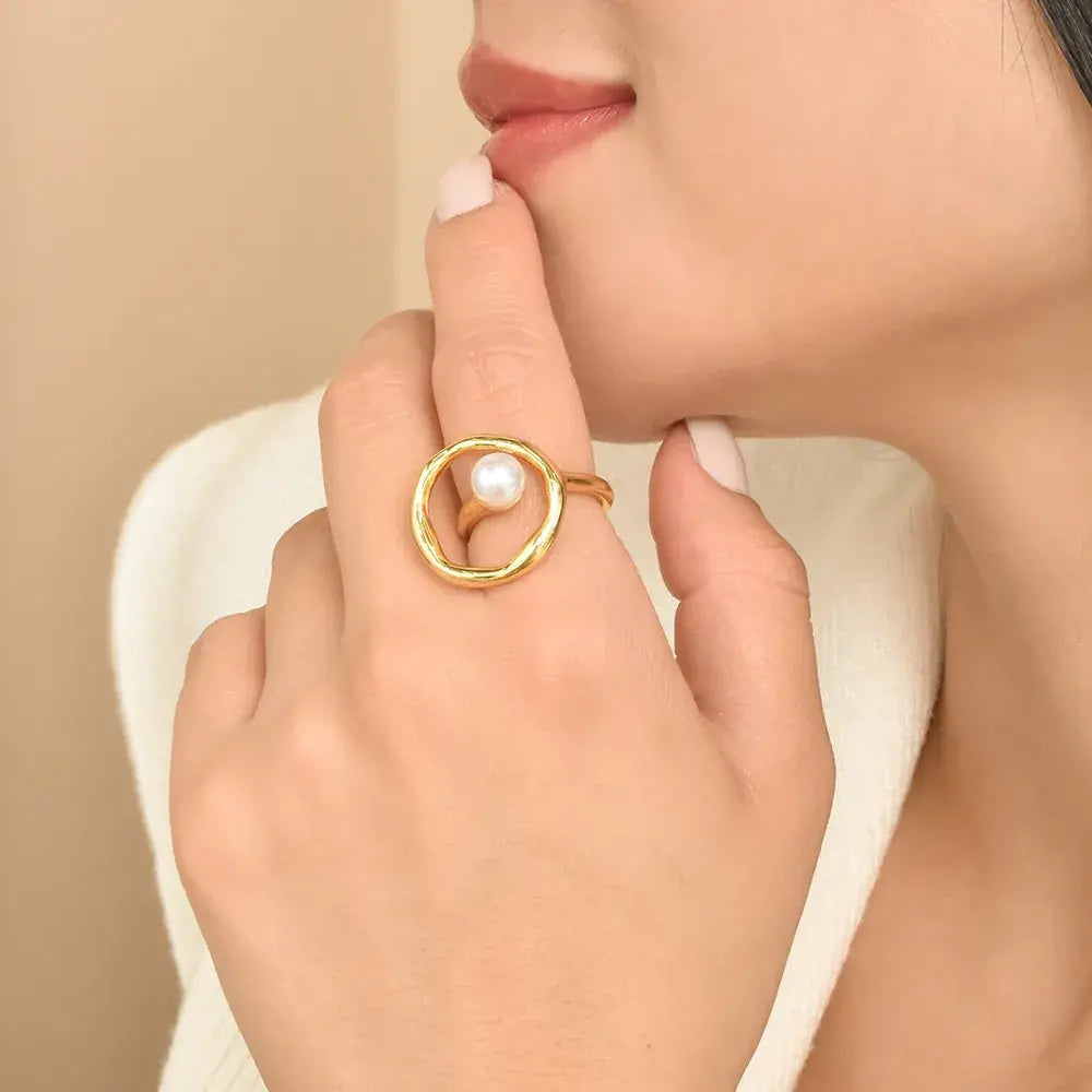 Anillo Perla Clásica