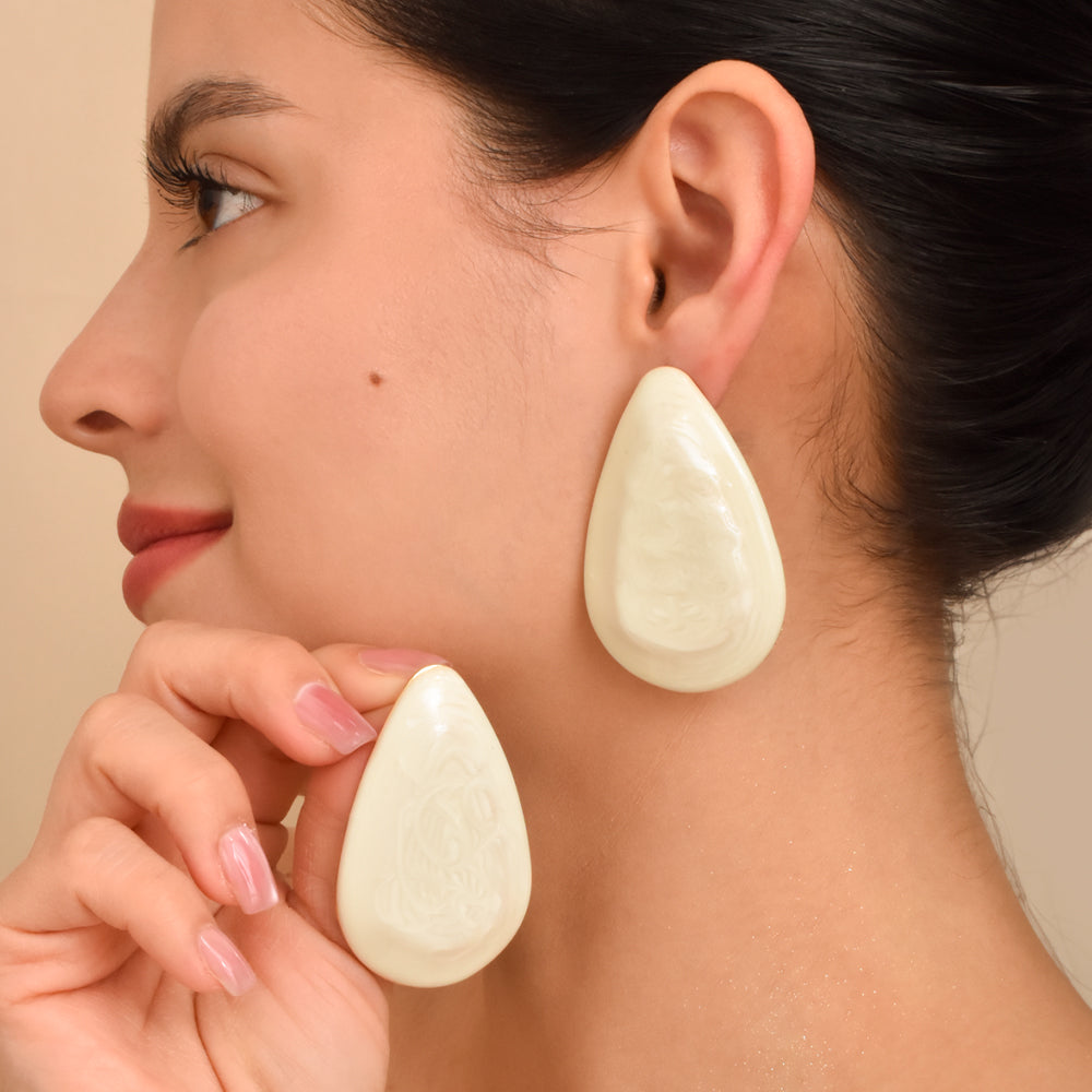 Aretes Gota Marfil
